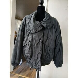 Tyrolia size 10 Black Puffer Ski Jacket QualloFil Warm Winter Outerwear Women